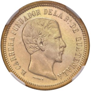 Foreign coins - GUATEMALA 4 Pesos 1869 - Fr. 43 AU In slab NGC AU 58 31...