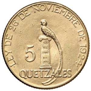 Foreign coins - GUATEMALA 5 Quetzales 1926 - KM 244 AU (g 8,34)...