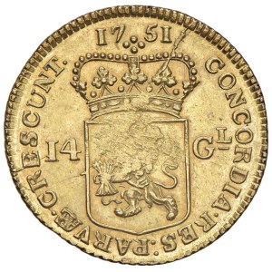 Foreign coins - OLANDA West-Friesland 14 Gulden 1751 - Fr. 298 AU (g 9,...