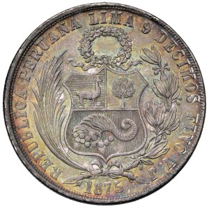 Foreign coins - PERU Sol 1875 YJ - KM 196.3 AG (g 25,00) Esemplare in c...