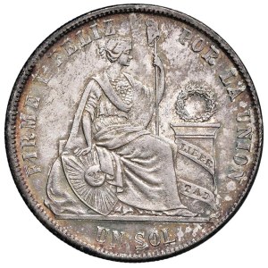 Foreign coins - PERU Sol 1875 YJ - KM 196.3 AG (g 25,00) Esemplare in c...