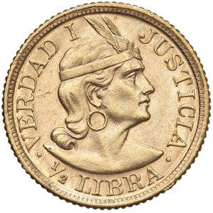 Foreign coins - PERU 1/2 Libra 1966 - KM 209; Fr. 74 AU (g 4,00) Minimi...