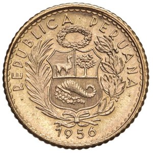 Foreign coins - PERU 5 Soles 1956 - KM 235 AU (g 2,33) 4.510 pezzi coni...