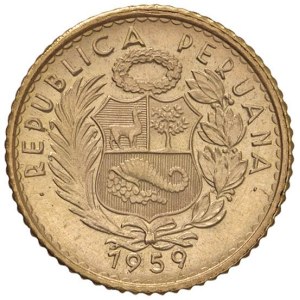 Foreign coins - PERU 5 Soles 1959 - KM 235 AU (g 2,34) 1536 pezzi conia...