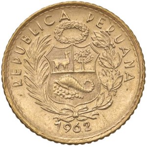 Foreign coins - PERU 5 Soles 1962 - KM 235 AU (g 2,35) 1550 pezzi conia...