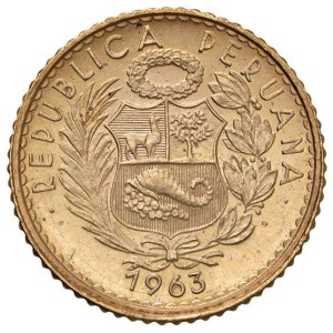 Foreign coins - PERU 5 Soles 1963 - KM 235 AU (g 2,35) 3945 pezzi conia...