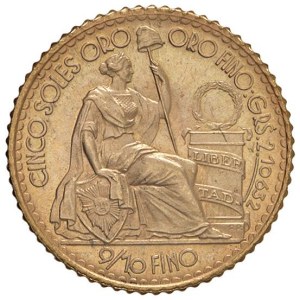 Foreign coins - PERU 5 Soles 1963 - KM 235 AU (g 2,35) 3945 pezzi conia...