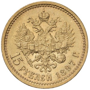 Foreign coins - RUSSIA Nicola II (1894-1917) 15 Rubli 1897 - Fr. 177 AU...