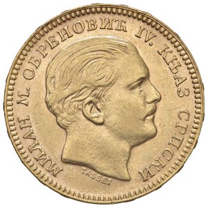 Foreign coins - SERBIA Milan IV (1868-1889) 20 Dinari 1879 - Fr. 3 AU (...