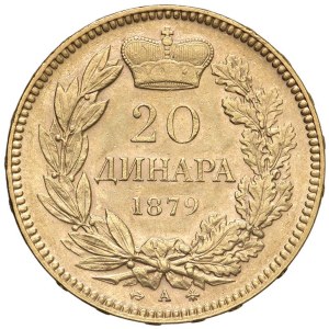 Foreign coins - SERBIA Milan IV (1868-1889) 20 Dinari 1879 - Fr. 3 AU (...