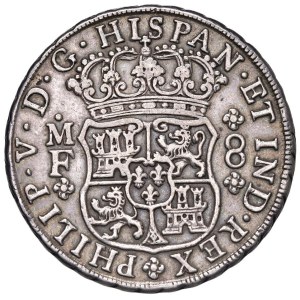 Foreign coins - Filippo V (1700-1746) Messico - 8 Reales 1742/1 MF - KM...