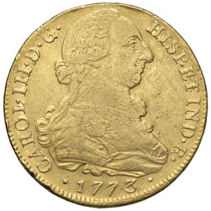 Foreign coins - Carlo III (1759-1788) Popayan - 8 Escudos 1773 JS - KM ...