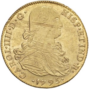 Foreign coins - Carlo IV (1788-1808) Lima - 8 Escudos 1795 IJ - KM 101;...