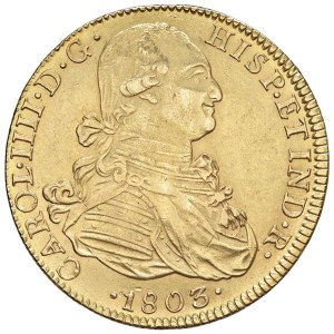 Foreign coins - Carlo IV (1788-1808) Messico - 8 Escudos 1803 FT - KM 1...