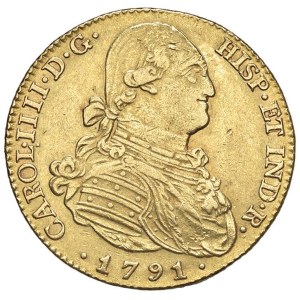 Foreign coins - Carlo IV (1788-1808) Madrid - 4 Escudos 1791 MF - KM 43...