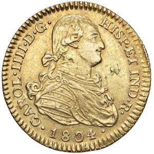 Foreign coins - Carlo IV (1788-1808) Madrid - 2 Escudos 1804 FA - KM 43...