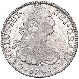 Foreign coins - Carlo IV (1788-1808) Messico - 8 Reales 1794 Mo FM - KM...