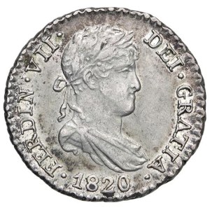 Foreign coins - Ferdinando VII (1808-1833) Madrid - Mezzo real 1820 GJ ...