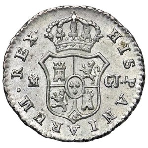 Foreign coins - Ferdinando VII (1808-1833) Madrid - Mezzo real 1820 GJ ...