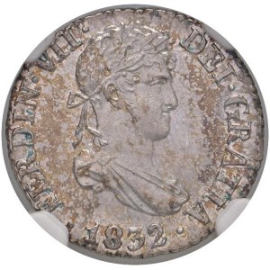 Foreign coins - Ferdinando VII (1808-1833) Sevilla - Mezzo real 1832 JB...