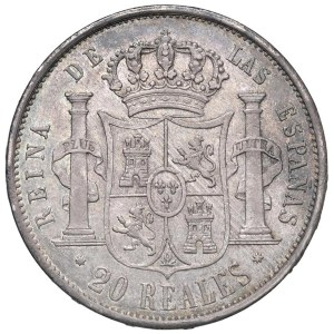 Foreign coins - Isabella II (1833-1868) Sevilla - 20 Reales 1863/53 - K...