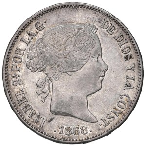 Foreign coins - Isabella II (1833-1868) Madrid - 2 Escudos 1868 - KM 62...