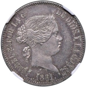 Foreign coins - Isabella II (1833-1868) Madrid - 10 Reales 1861 - KM 61...