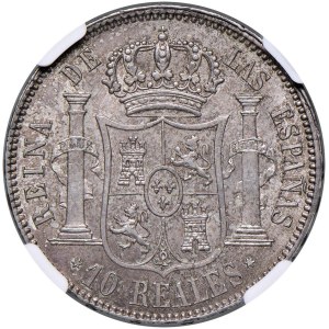 Foreign coins - Isabella II (1833-1868) Madrid - 10 Reales 1861 - KM 61...
