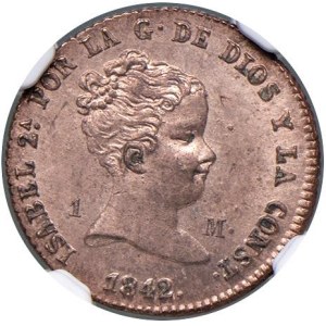 Foreign coins - Isabella II (1833-1868) Segovia - Maravedìs 1842 - Cal....