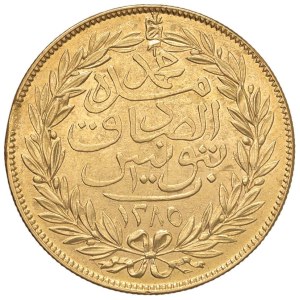 Foreign coins - TUNISIA Abdulaziz e Muhammad III (1859-1882) 100 Rial 1...