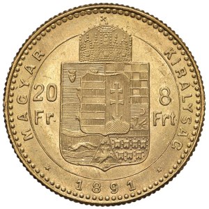 Foreign coins - UNGHERIA Francesco Giuseppe (1848-1916) 20 Fiorini 1891...