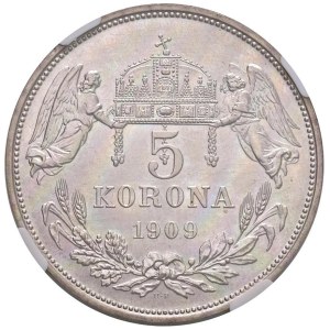Foreign coins - UNGHERIA Francesco Giuseppe (1848-1916) 5 Corone 1909 K...