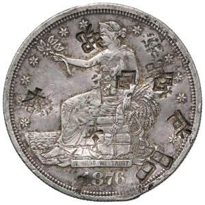 Foreign coins - USA Trade Dollar 1876 - KM 108 AG (g 27,26) Chopmarks...