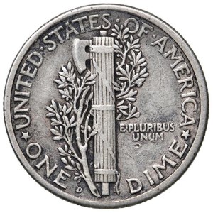 Foreign coins - USA Dime 1921 D - KM 140 AG (g 2,50) RR...