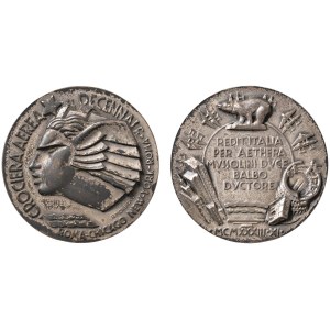 Fascist medals - MEDAGLIE FASCISTE Ventennio (1922-1943) Dittico di meda...