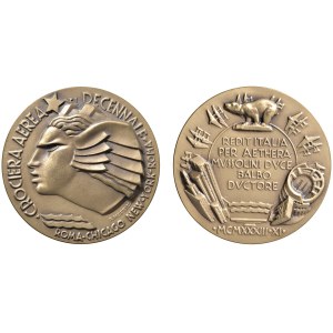 Fascist medals - MEDAGLIE FASCISTE Ventennio (1922-1943) Dittico di meda...