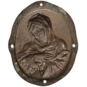 Religious plaques - Placchetta Mariana uniface ovale da fusione. XVII secol...
