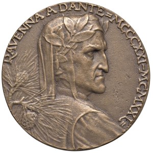 Cities medals - RAVENNA Dante Alighieri (1265-1321) Medaglia 1921 Sesto...