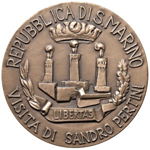 Cities medals - SAN MARINO Medaglia 1984 Visita del Presidente Sandro P...