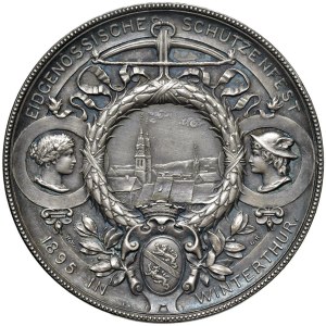 Foreign medals - SVIZZERA Zurigo. Medaglia 1895 - Schutzentaler, Schutze...