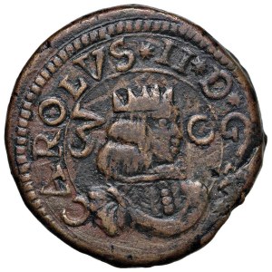 Italian coins - CAGLIARI Carlo II (1665-1700) 3 Cagliaresi 1669 - MIR 9...