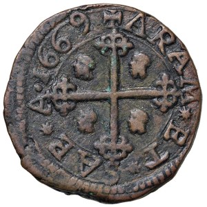 Italian coins - CAGLIARI Carlo II (1665-1700) 3 Cagliaresi 1669 - MIR 9...