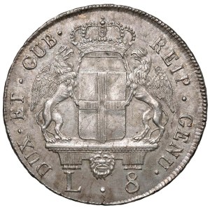 Italian coins - GENOVA Dogi biennali (1528-1797) 8 Lire 1796 Stella dop...