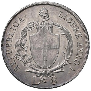Italian coins - GENOVA Repubblica Ligure (1798-1805) 8 Lire 1798 A. I -...