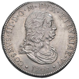 Italian coins - LIVORNO Cosimo III (1670-1723) Tollero 1707 - MIR 65 AG...