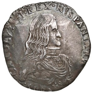 Italian coins - MILANO Carlo II (1665-1700) Filippo 1694 - MIR 387/2 AG...