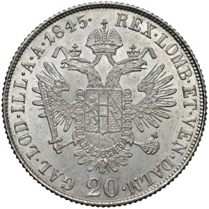 Italian coins - MILANO Ferdinando I (1835-1848) 20 Kreuzer 1845 - Gig. ...