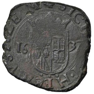 Italian coins - NAPOLI Filippo IV (1621-1665) Grano 1637 sigle GA/C E ...