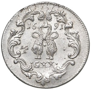 Italian coins - NAPOLI Carlo II (1674-1700) Tarì 1691 - Magliocca 22 AG...