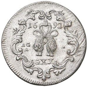 Italian coins - NAPOLI Carlo II (1674-1700) Tarì 1692 - Magliocca 23 AG...